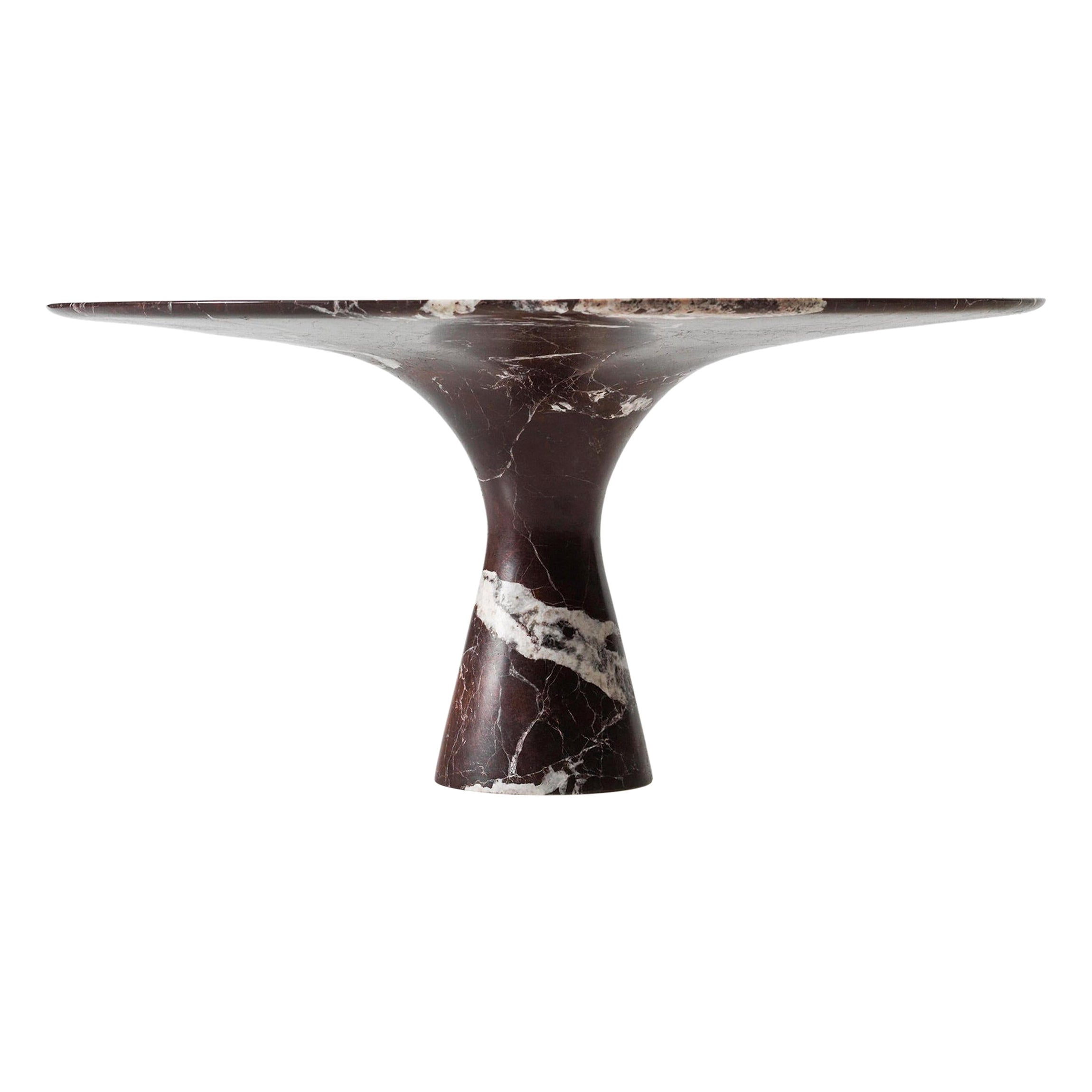 Mesa Ovalada de Mármol Contemporáneo Refinado Rosso Lepanto 210/75