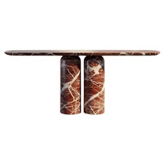 Rosso Levanto Console Table - Solid Red Marble Entryway Table
