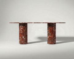 Rosso Levanto Geriffelte Basis Esstisch - Rot Marmor massiv Tisch