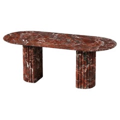 Rosso Levanto Geriffelte Basis Esstisch - Rot Marmor massiv Tisch