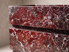Rosso Levanto Marble Bathroom Vanity, Burguny Stone Cabinet Design