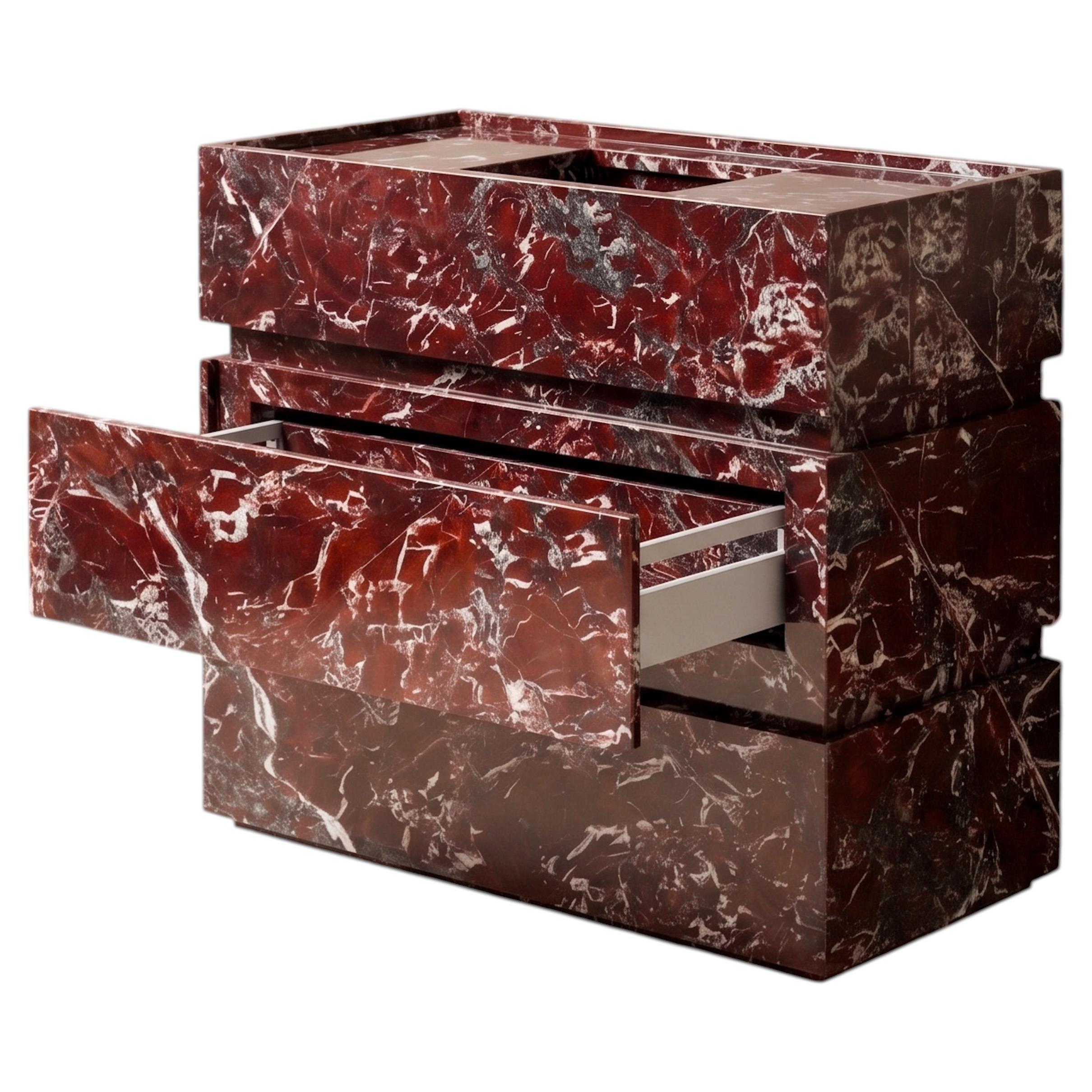 Rosso Levanto Marble Bathroom Vanity, Burguny Stone Cabinet Design For Sale