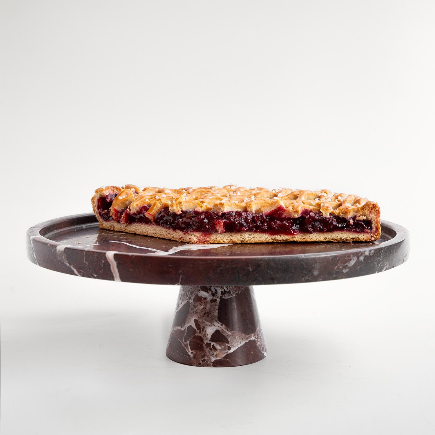XXI secolo e contemporaneo Alzata per torta in marmo Rosso Levanto in vendita
