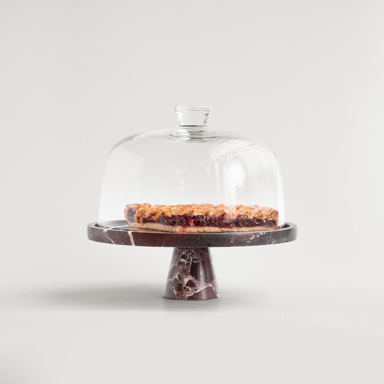 Alzata per torta in marmo Rosso Levanto in vendita 1