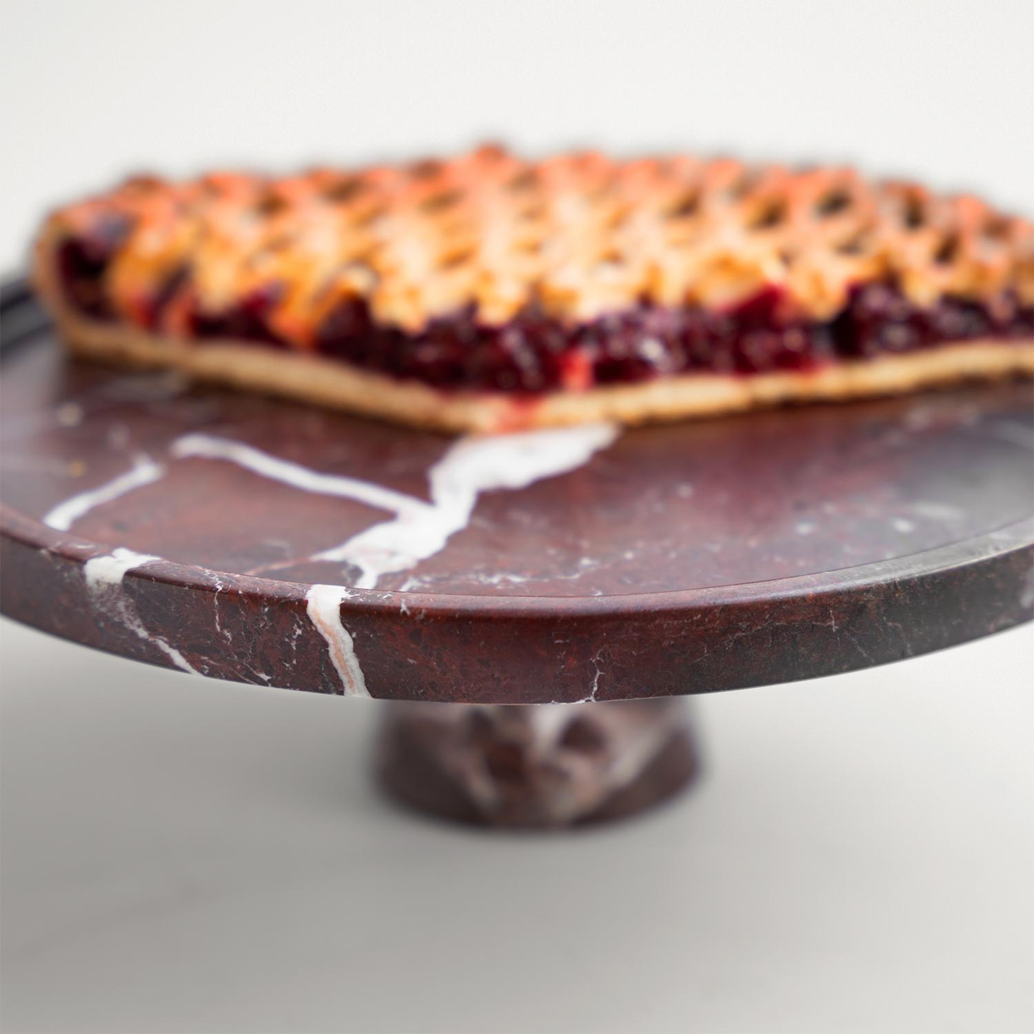 Alzata per torta in marmo Rosso Levanto in vendita 3