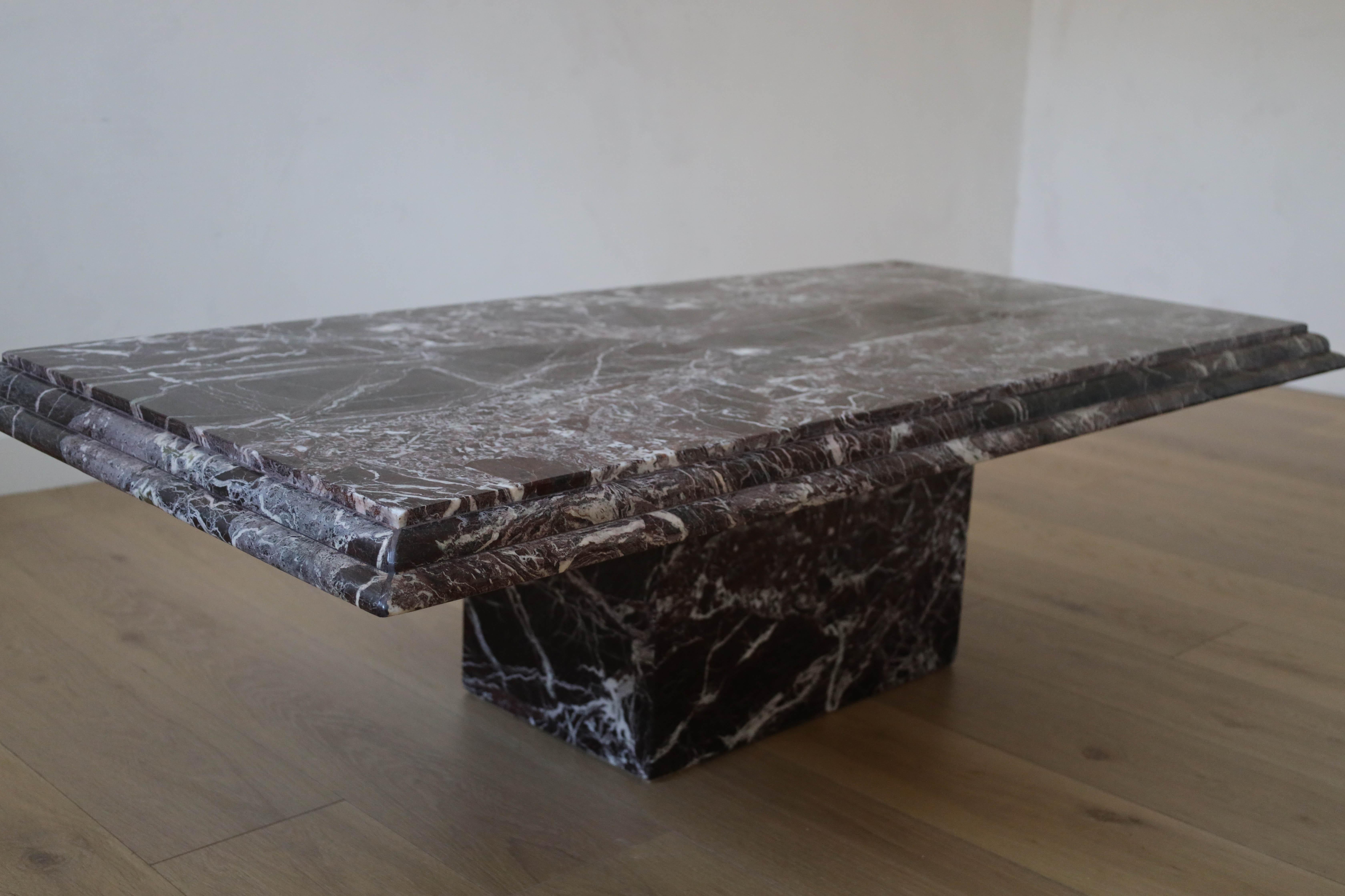 Rosso Levanto Marble Coffee Table, Italy 1960s-70s For Sale 5