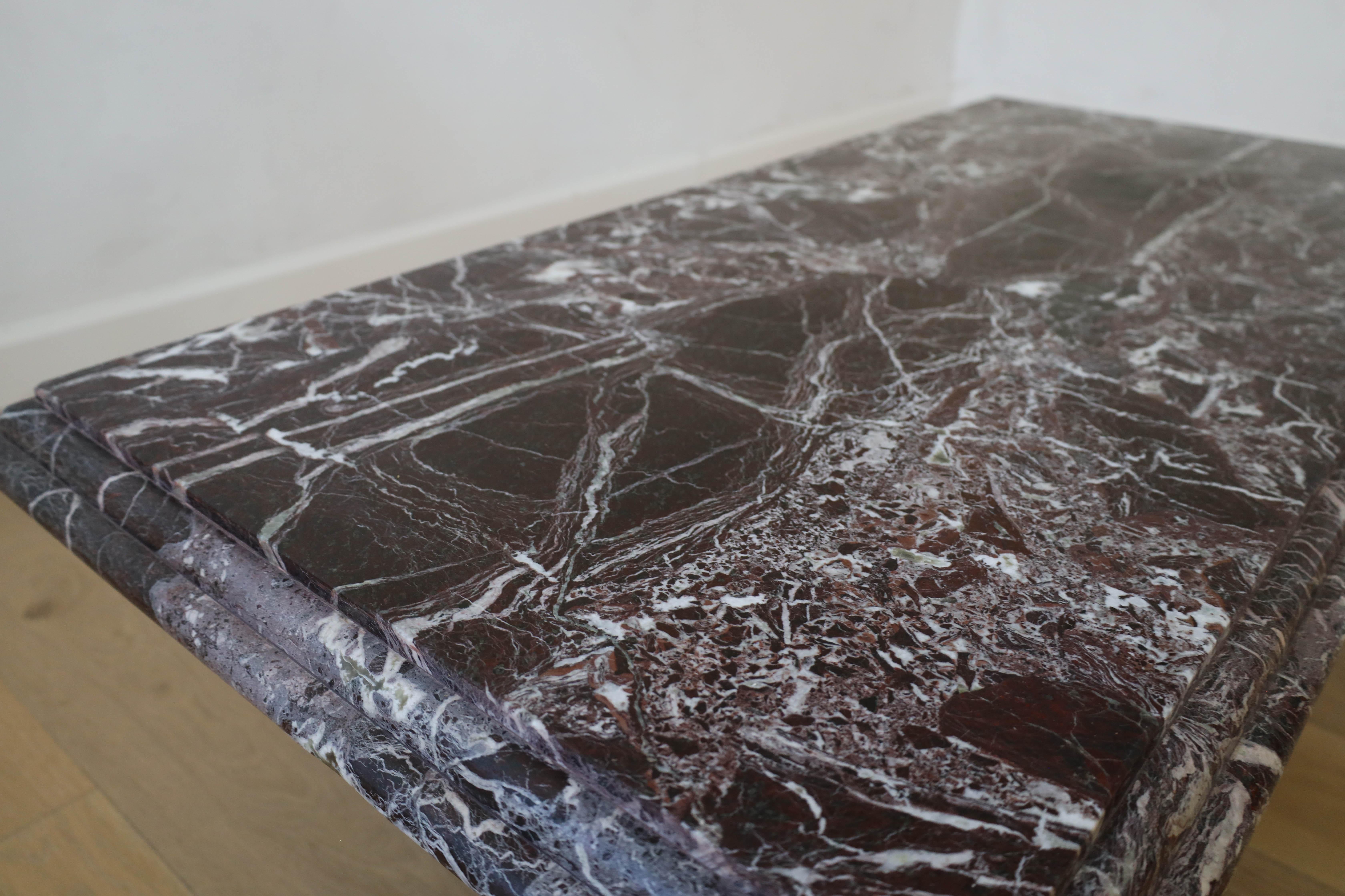Rosso Levanto Marble Coffee Table, Italy 1960s-70s For Sale 3