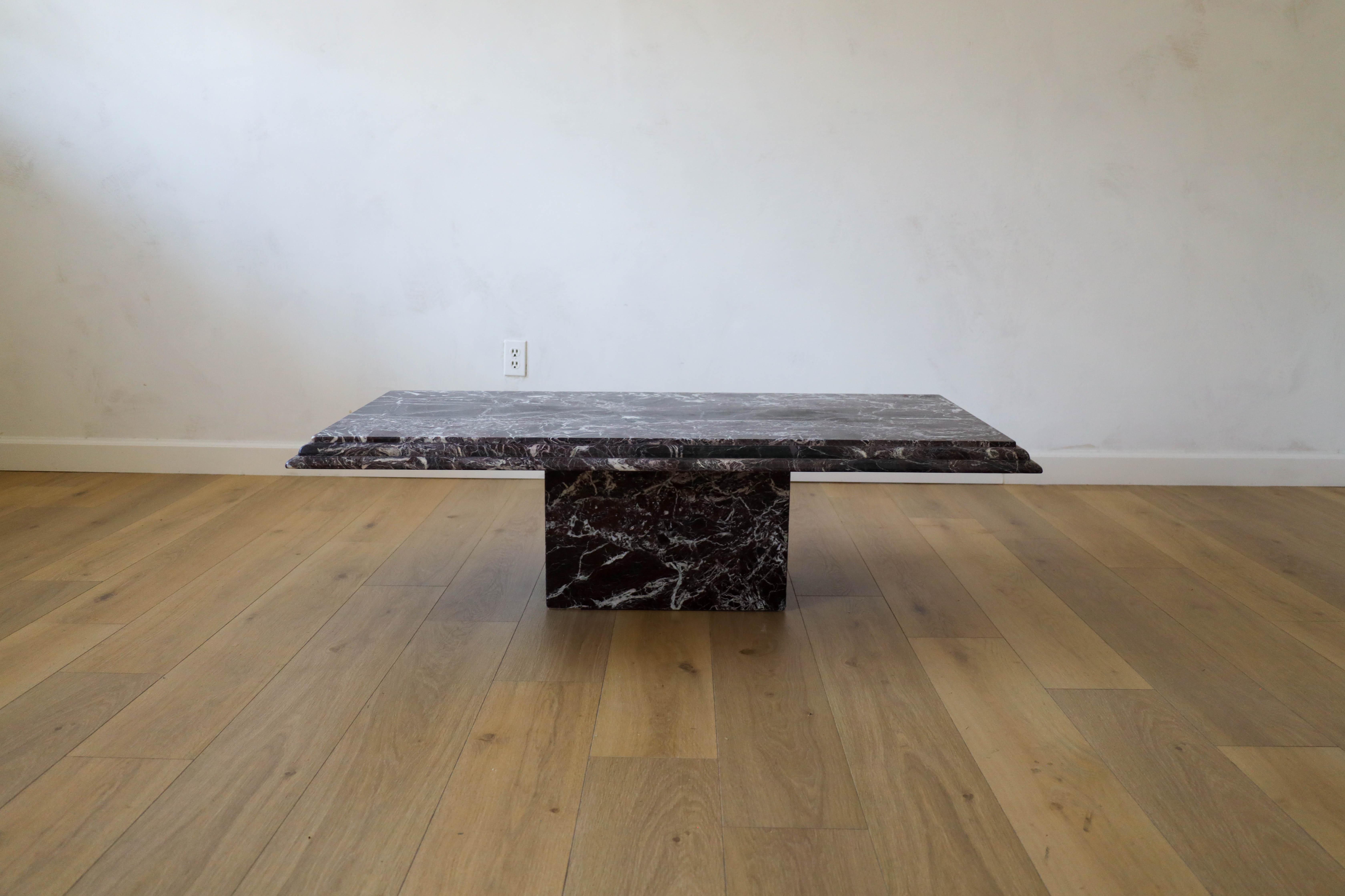 Rosso Levanto Marble Coffee Table, Italy 1960s-70s For Sale 4