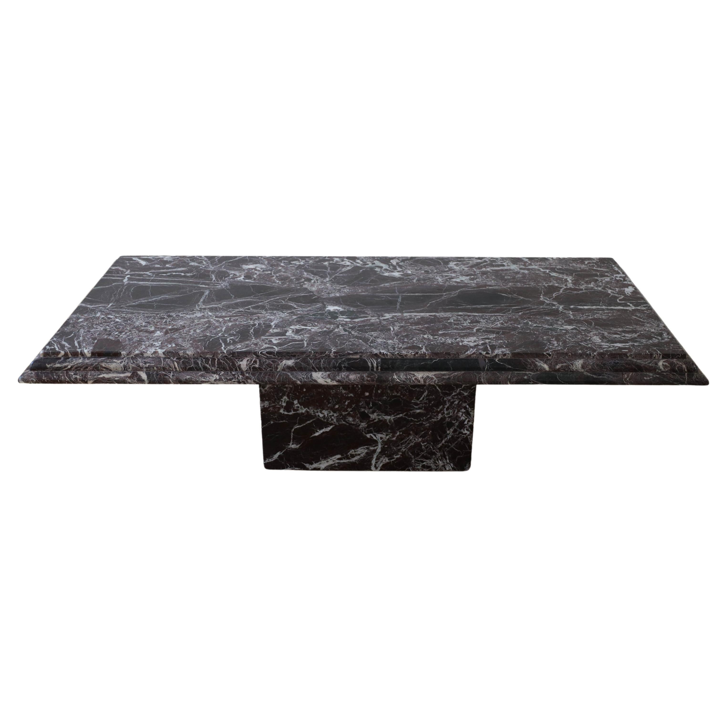 Rosso Levanto Marble Coffee Table, Italy 1960s-70s