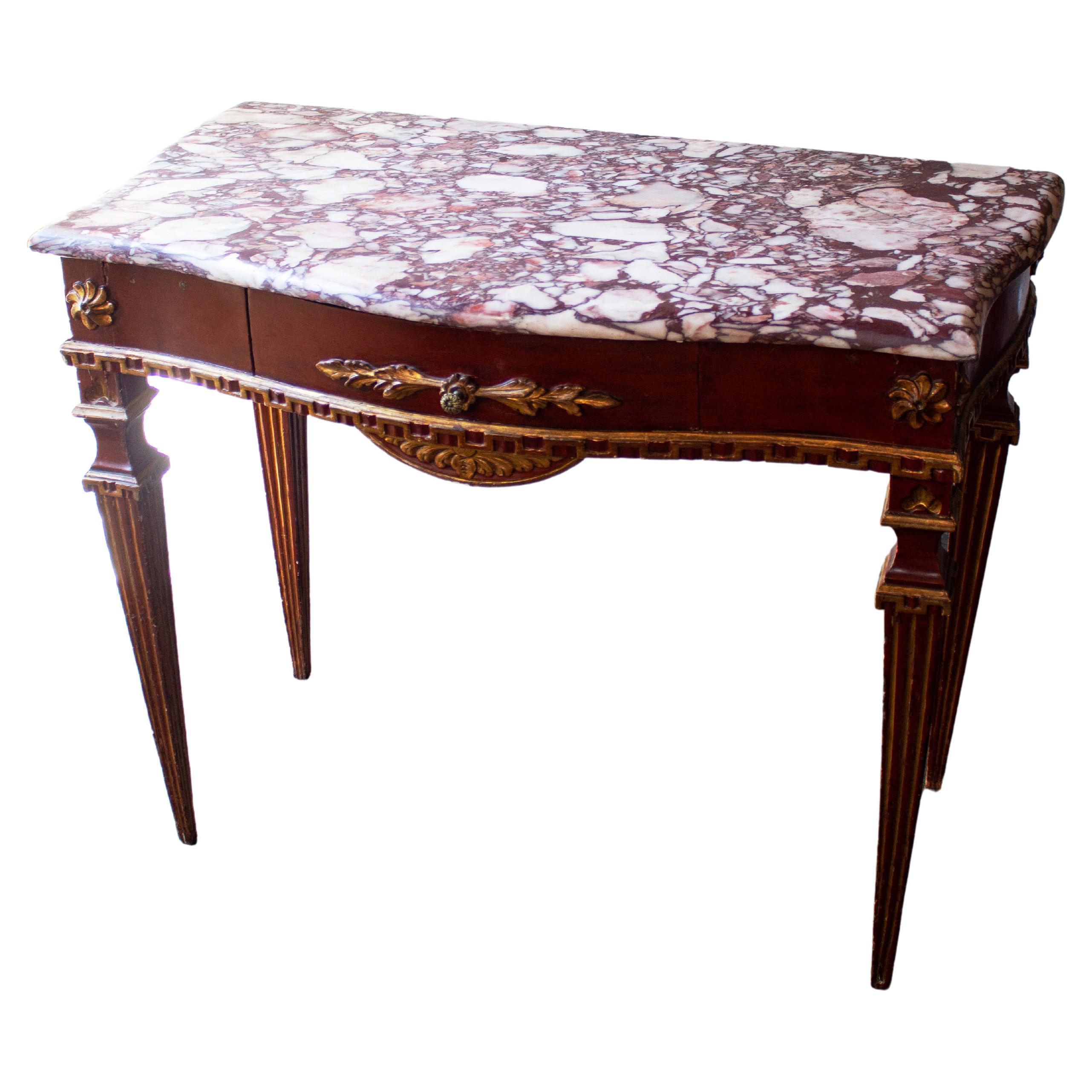 Table console en marbre Rosso Levanto