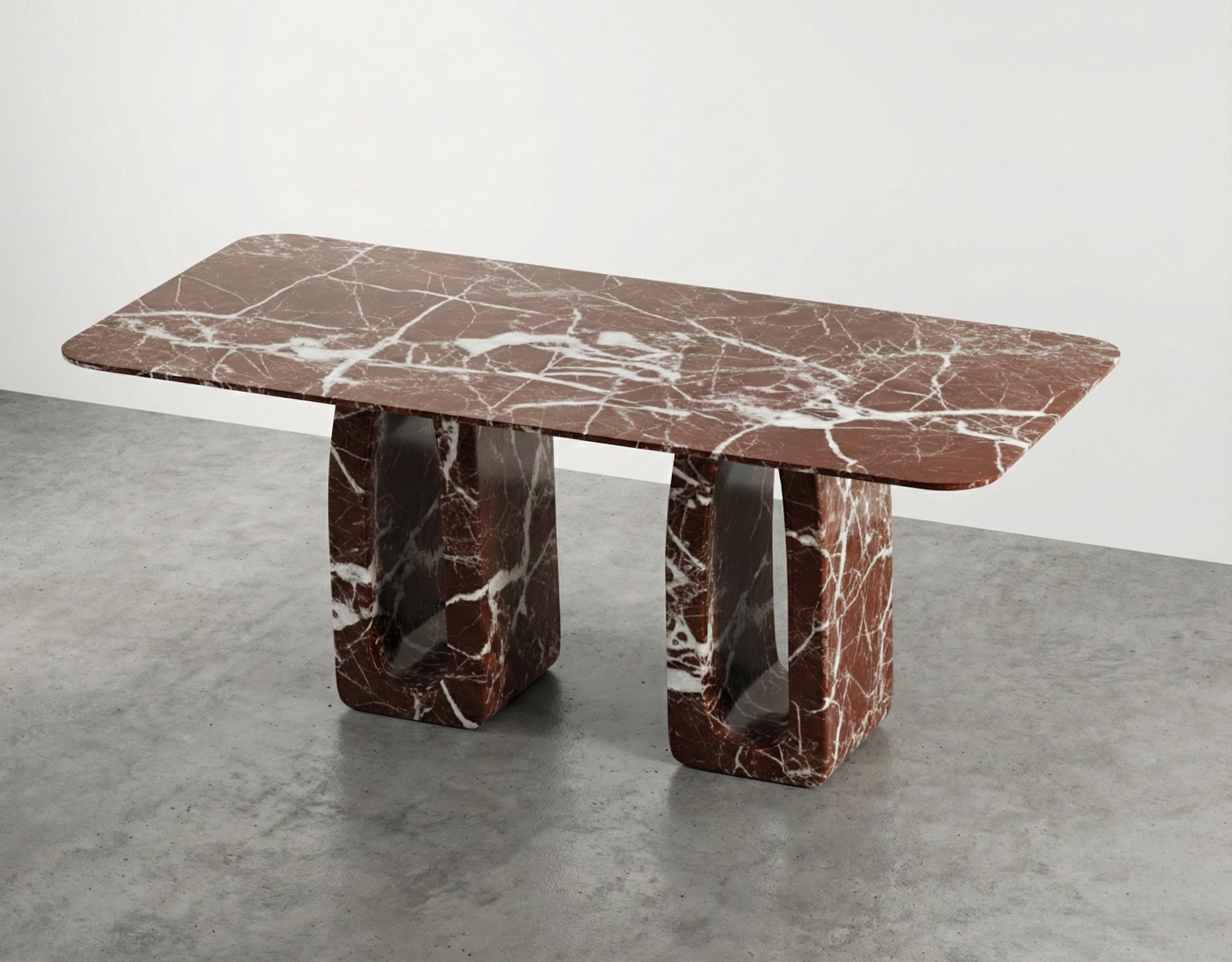 Table de salle à manger en marbre Rosso Levanto, table en marbre bourguignon sur mesure Neuf - En vente à İnegöl, TR