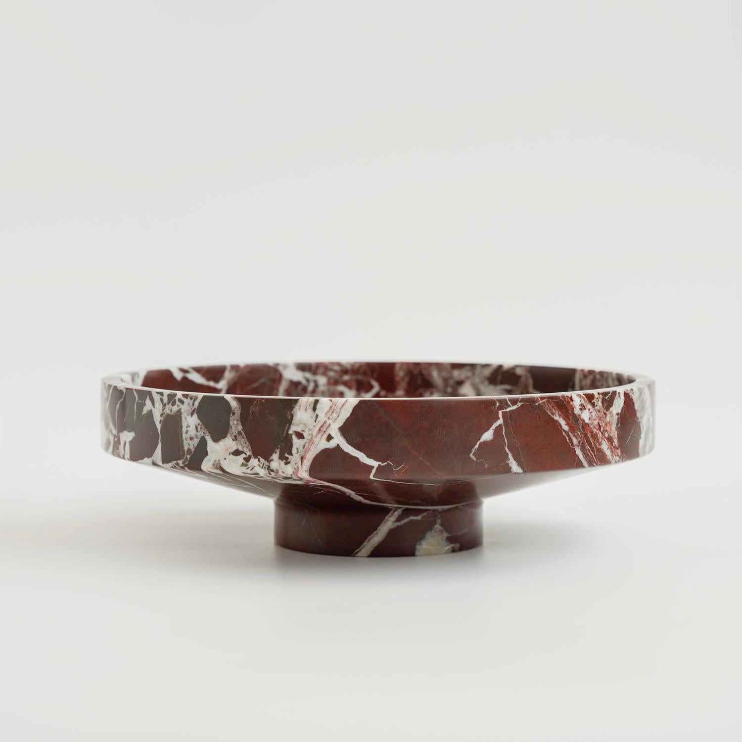 Rosso Levanto Marble Narrow Bowl  For Sale 1