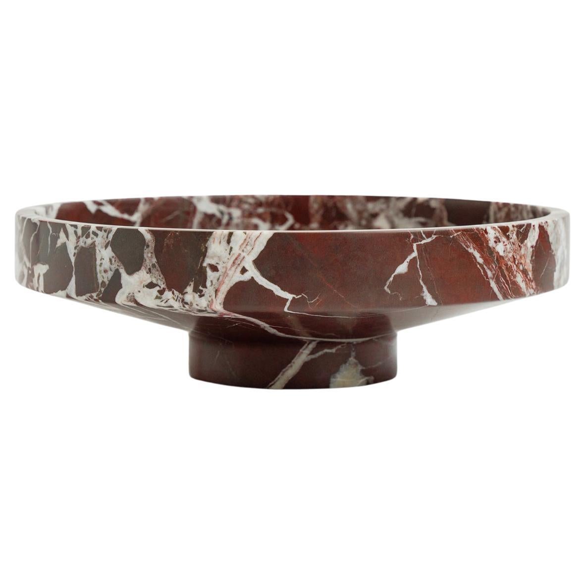 Rosso Levanto Marble Narrow Bowl  For Sale