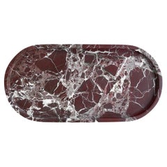 Rosso Levanto Marble Oval Tray