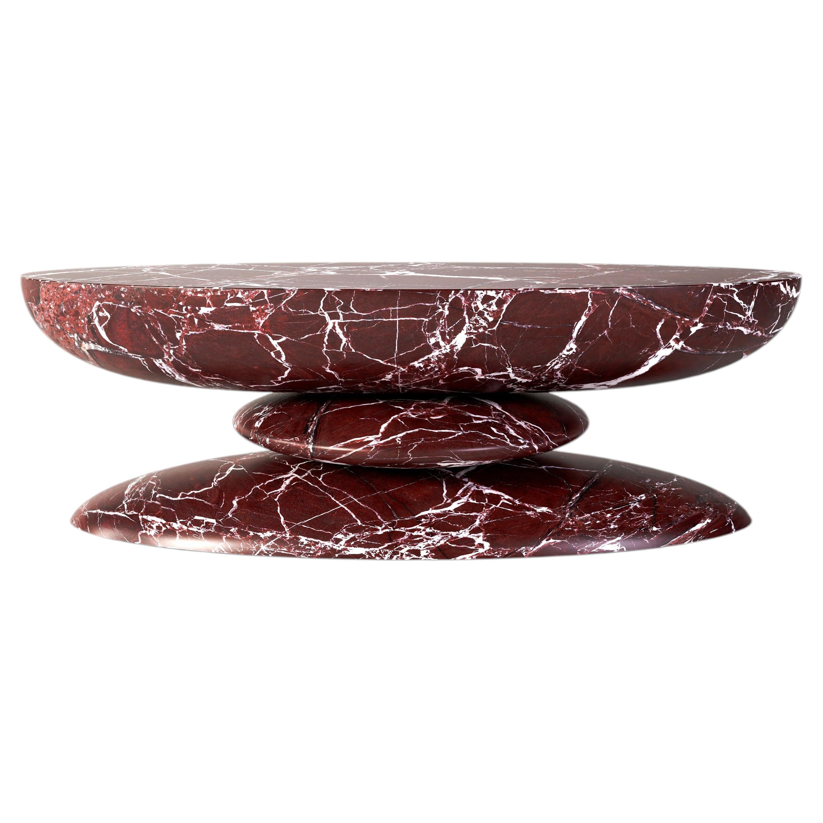 Table basse « Rocky » en marbre Rosso Levanto, par OMER OZTURK