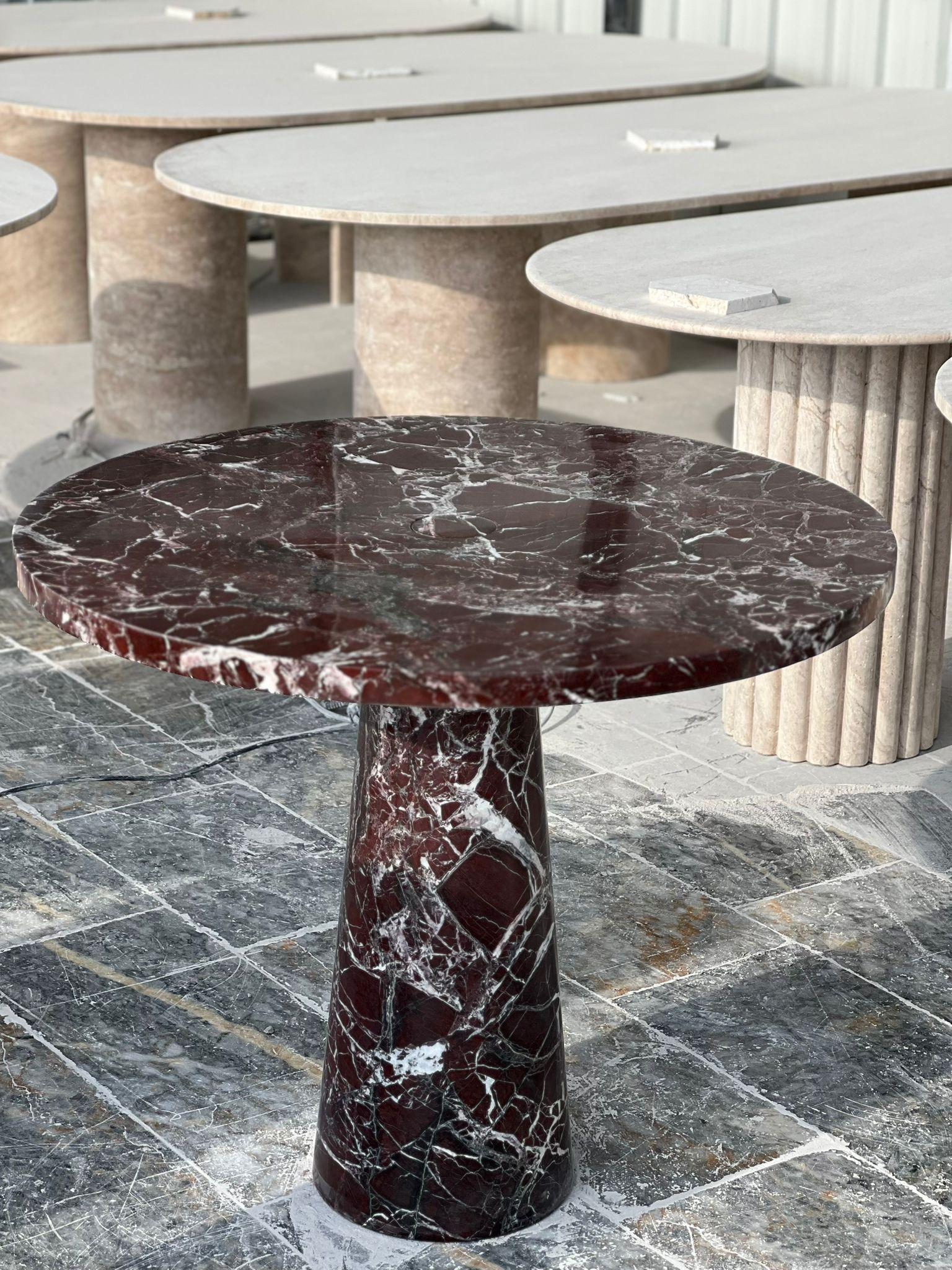Rosso Levanto Red Marble Dining Table - Round Italian Marble Table For Sale 4