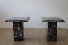Rosso Levanto Side Tables, Pair Italy 1960s-70s