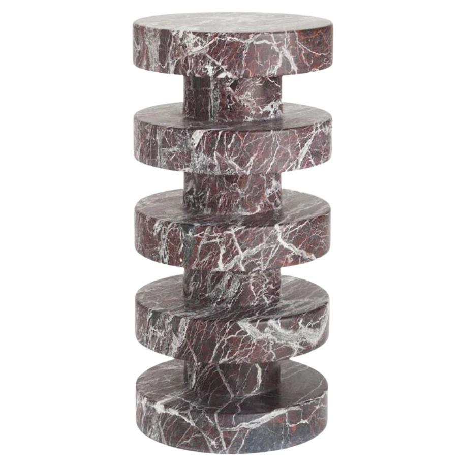 Rosso Marble Side table  For Sale