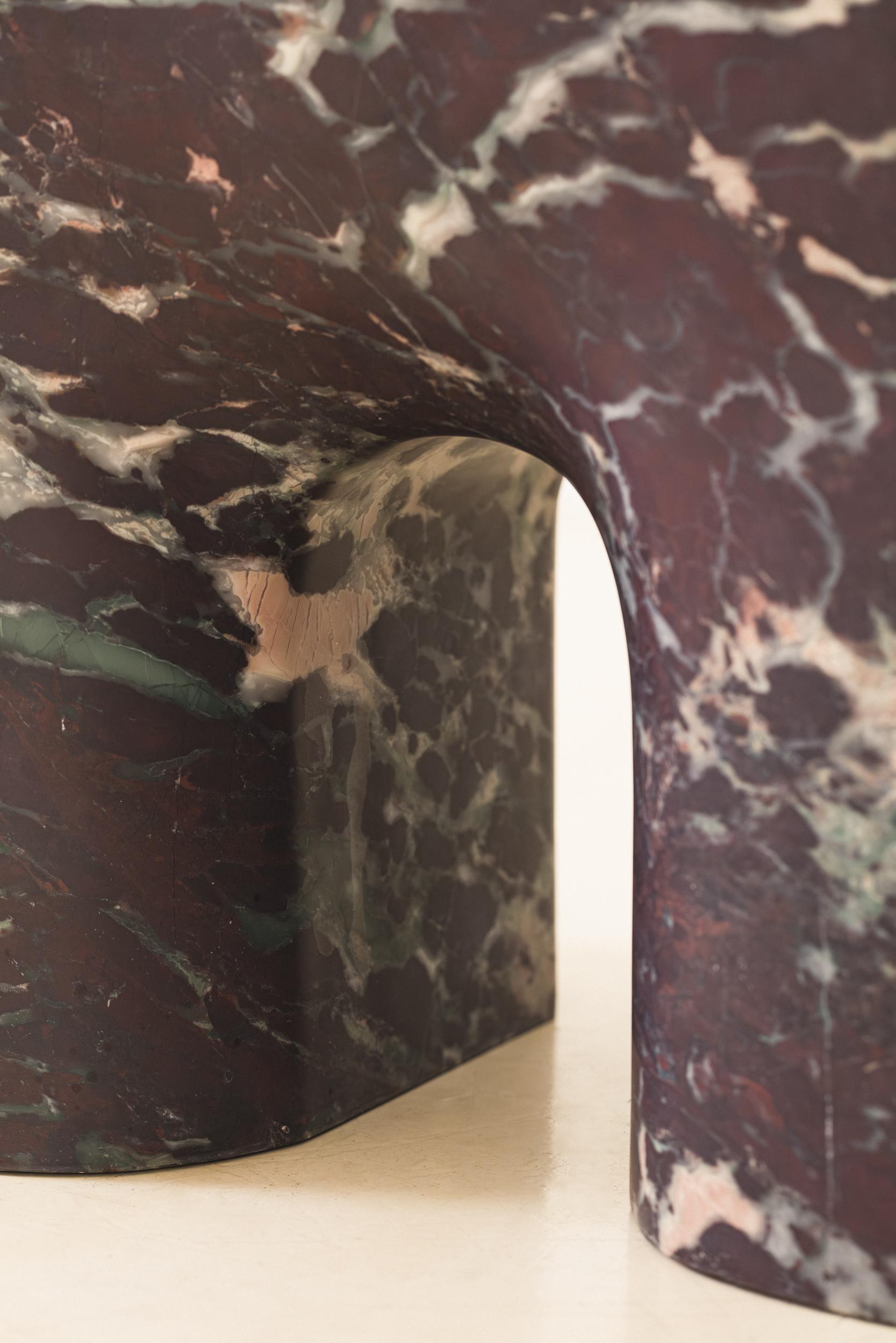 Quartz Rosso Stool by Lucas Recchia, Brazilian Contemporary, 2024 For Sale