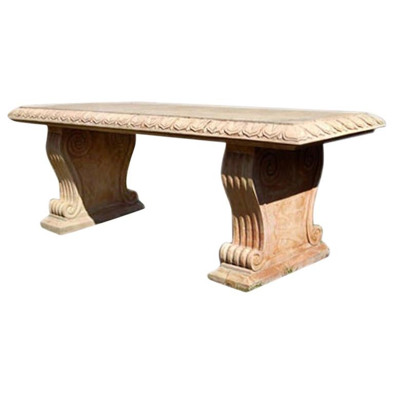 Rosso Verona Marble Bench For Sale
