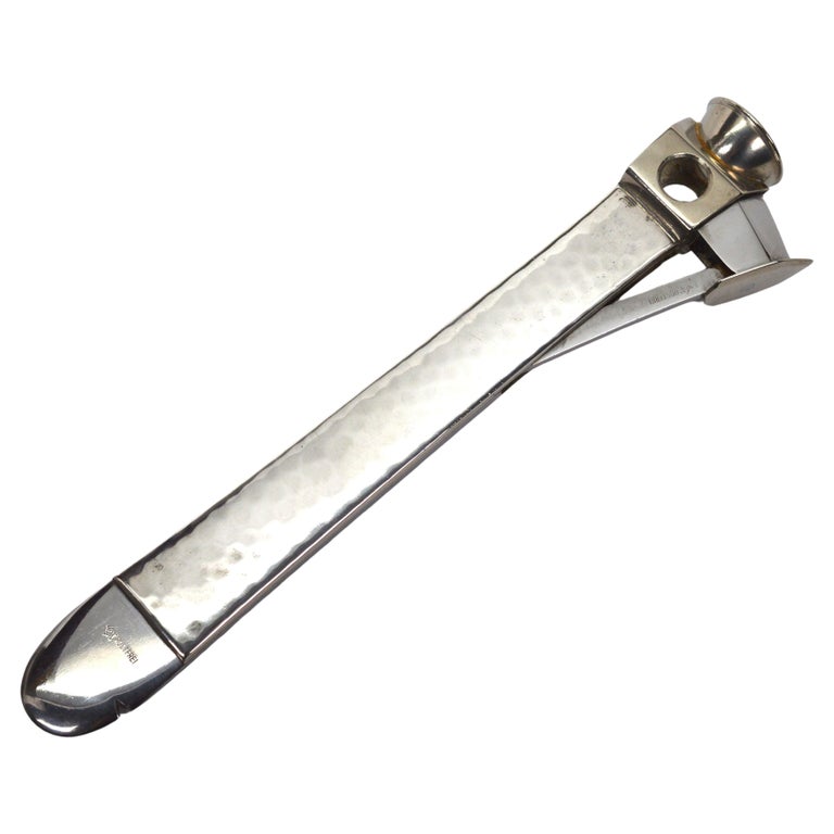 vintage cigarette cutter Rostfrei Hammered Silver and Steel Vintage Cigar Cutter