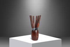 Rostfrei Solingen: Set di 6 coltelli da portata moderni danesi, supporto in legno di palissandro, Germa