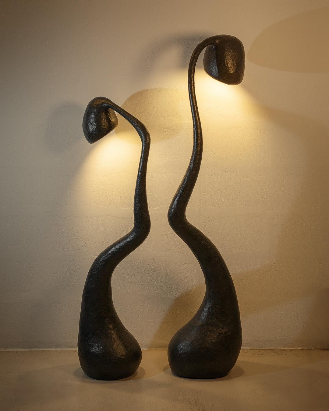 Italian ROSTKI Floor Lamp Series, Organic Bionic Design, Recycled Paper For Sale