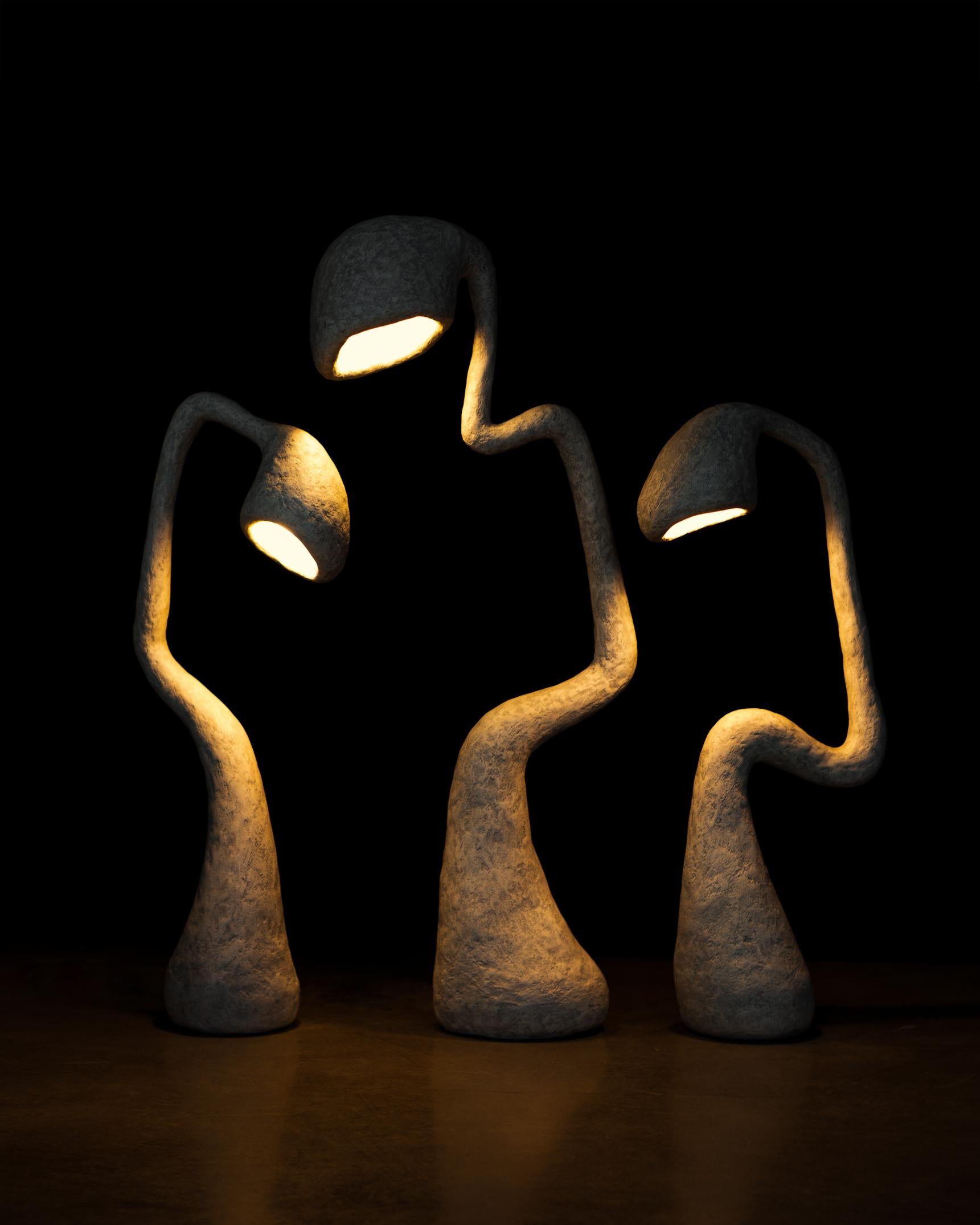 Post-Modern ROSTOCKI Contemporary Table Lamp Series, Organic Bionic Design, Recycled Paper For Sale