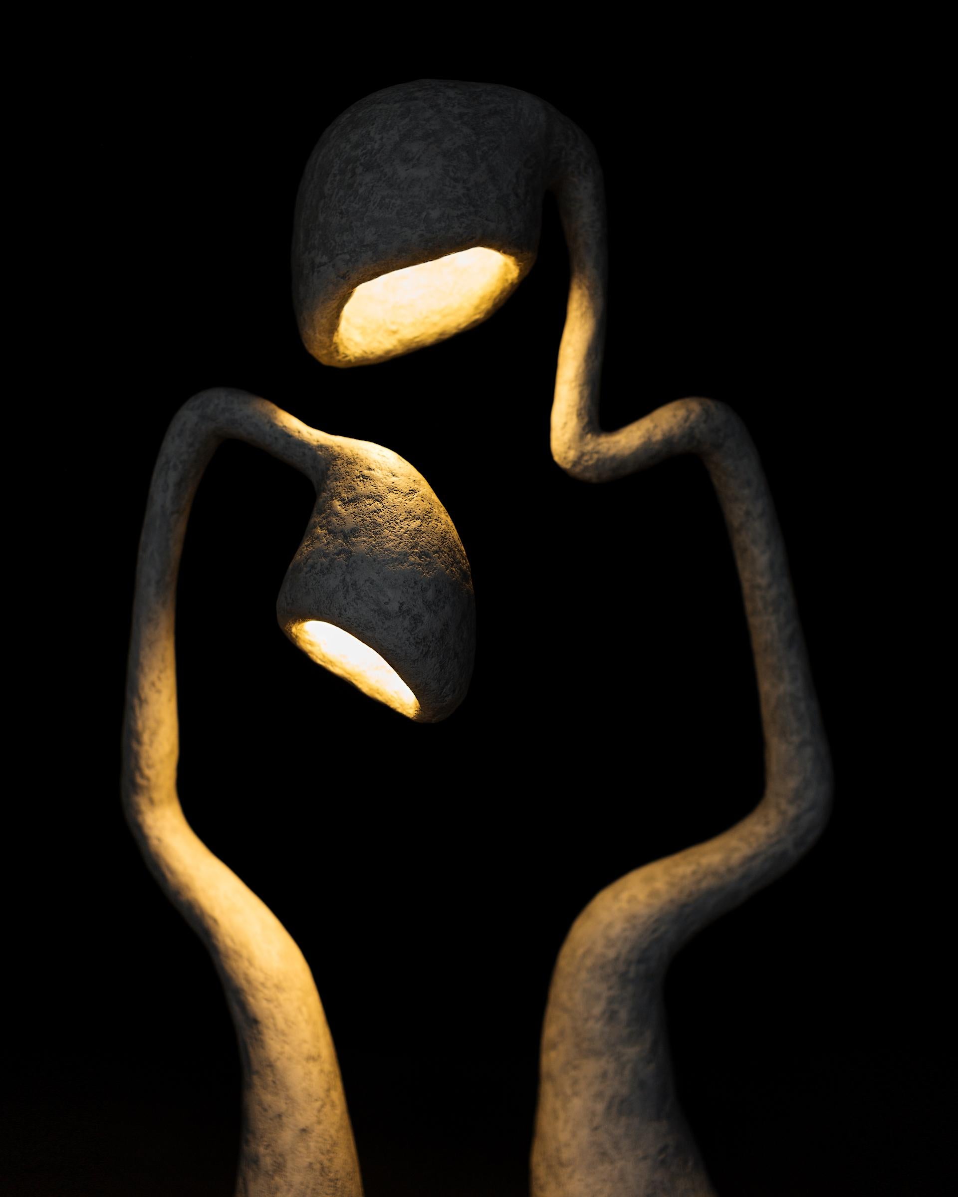 Hand-Crafted ROSTOCKI Contemporary Table Lamp Series, Organic Bionic Design, Recycled Paper For Sale