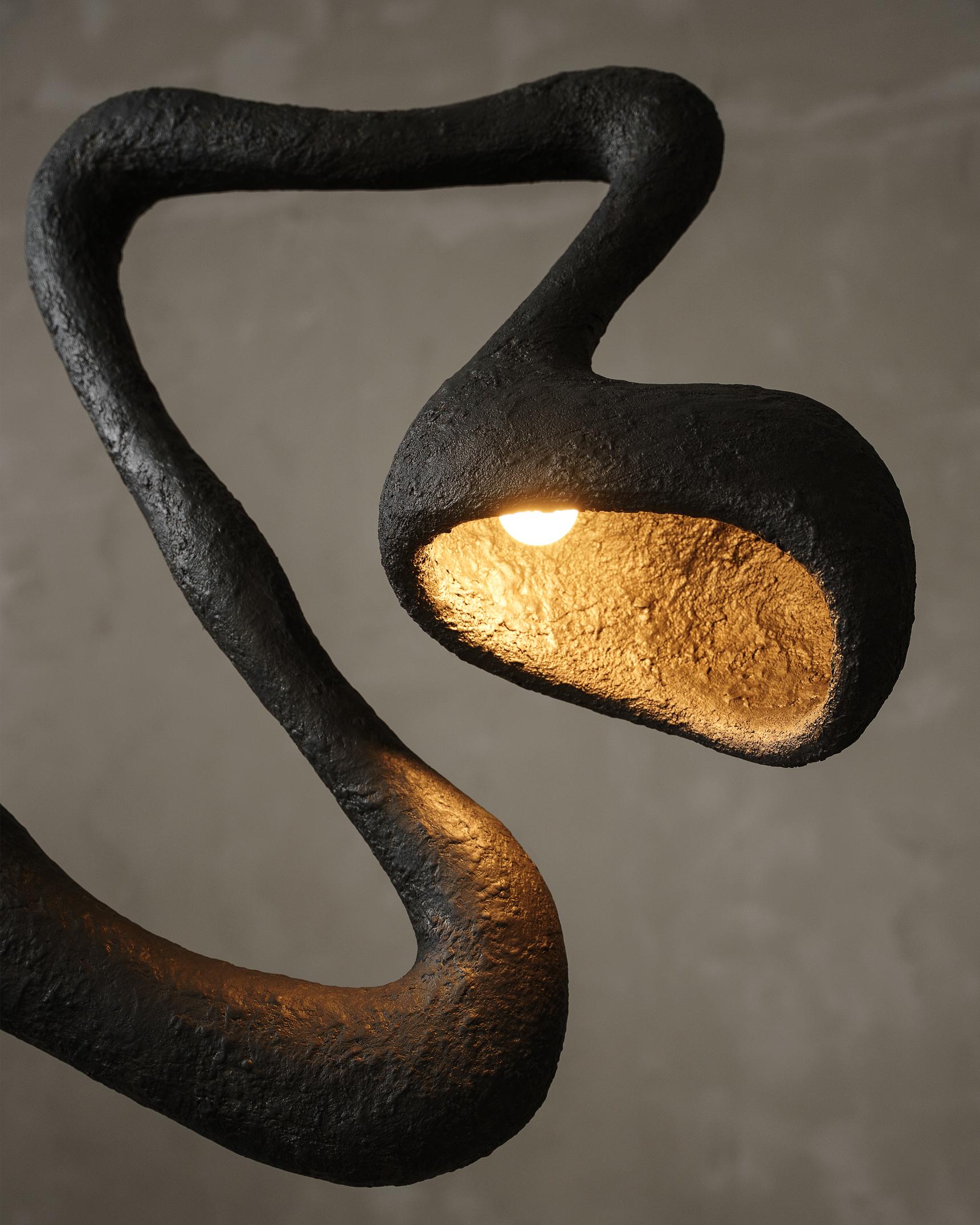 Postmoderne ROSTOK Lampadaire contemporain, noir, édition limitée, Organic Bionic Design en vente