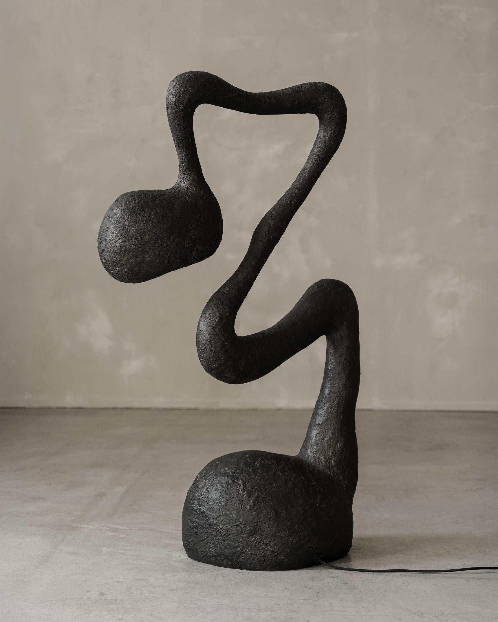 Fait main ROSTOK Lampadaire contemporain, noir, édition limitée, Organic Bionic Design en vente