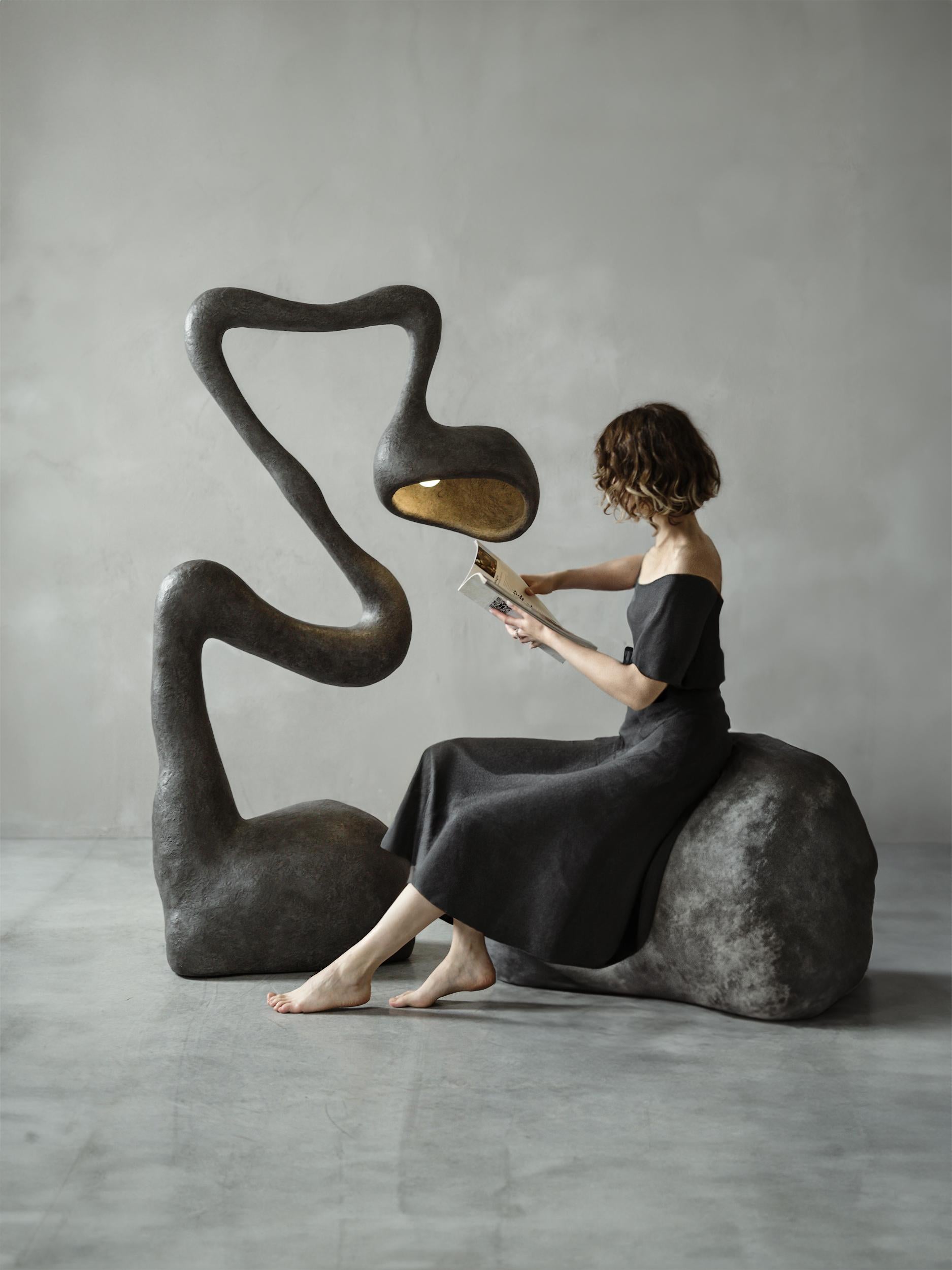 ROSTOK Floor Lamp, a remarkable fusion of organic-inspired design and functionality.

Crafted with recycled waste paper and a fibreglass frame, the ROSTOK Floor Lamp proudly upholds its commitment to sustainable materials. Each piece of recycled