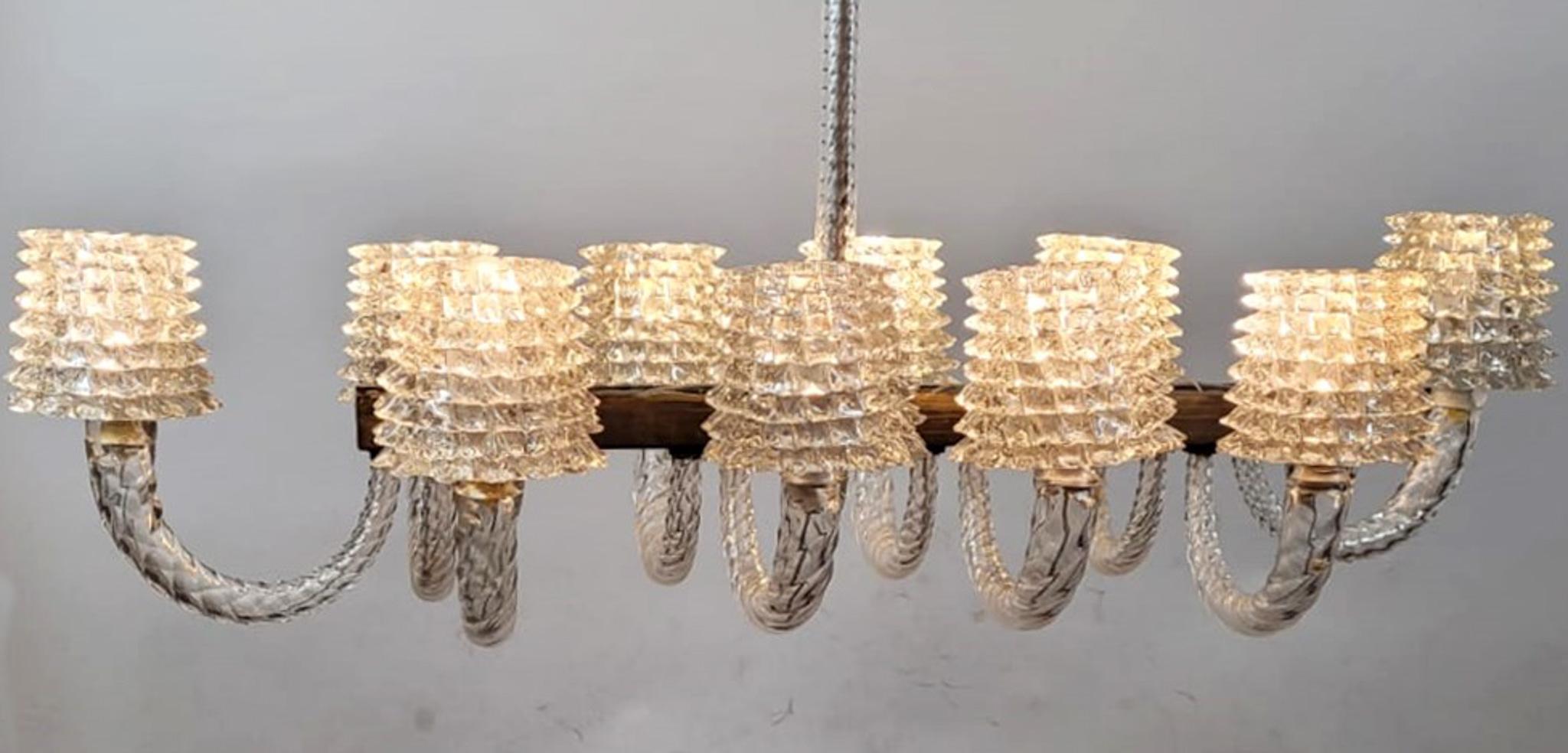 italien Lustre en verre Rostrato d'Ercole Barovier, Italie, années 1940 en vente