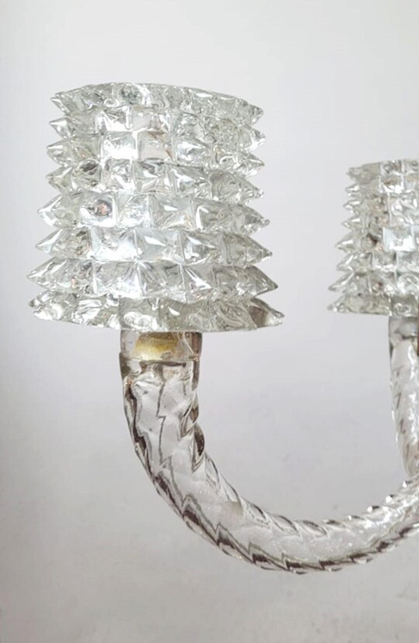 Lustre en verre Rostrato d'Ercole Barovier, Italie, années 1940 Bon état - En vente à Brussels, BE