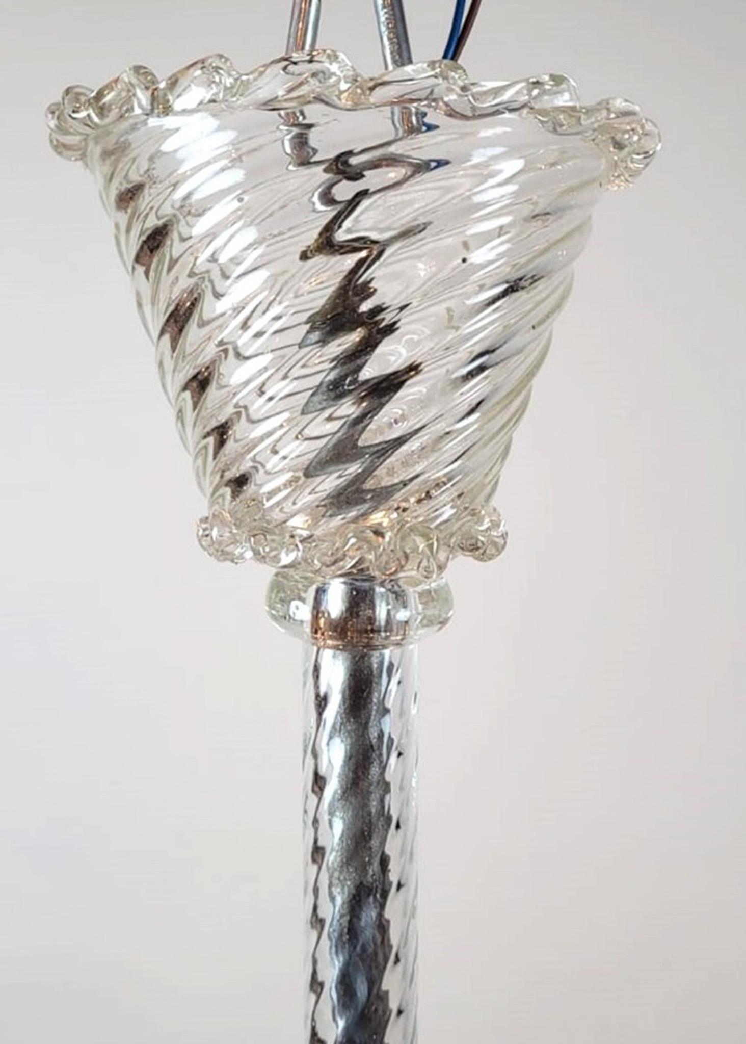 20ième siècle Lustre en verre Rostrato d'Ercole Barovier, Italie, années 1940 en vente