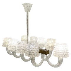 Rostrato Glass Chandelier by Ercole Barovier, Italy, 1940s