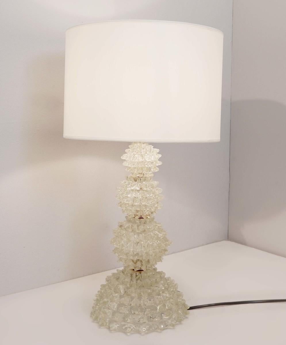 Rostrato glass table lamp from Barovier & Toso, 1940s.