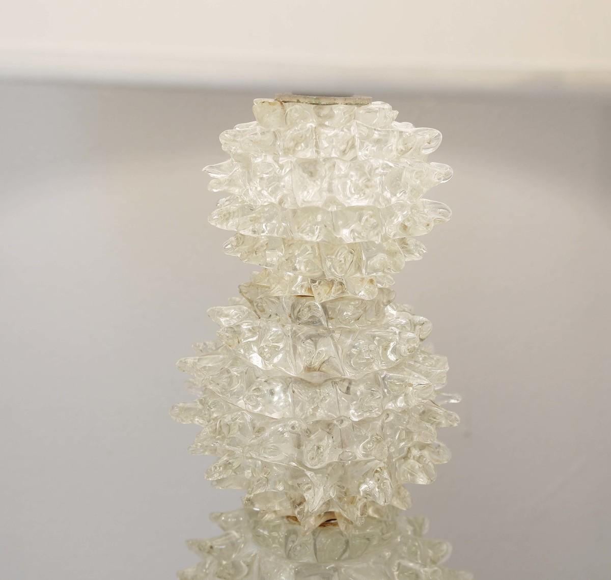 Italian Rostrato Glass Table Lamp from Barovier & Toso, 1940s