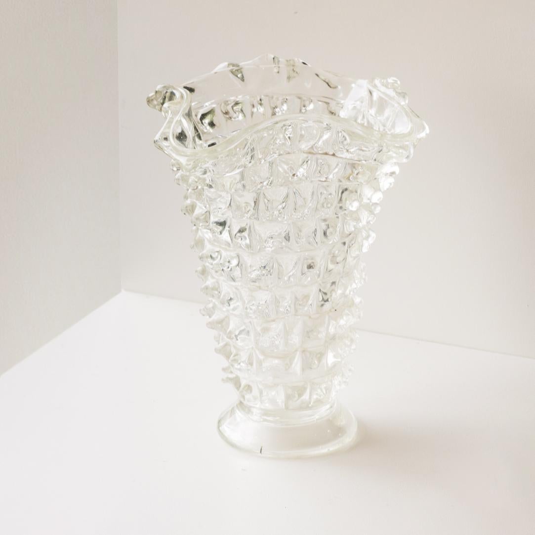 20th Century Rostrato Glass Vase by Barovier