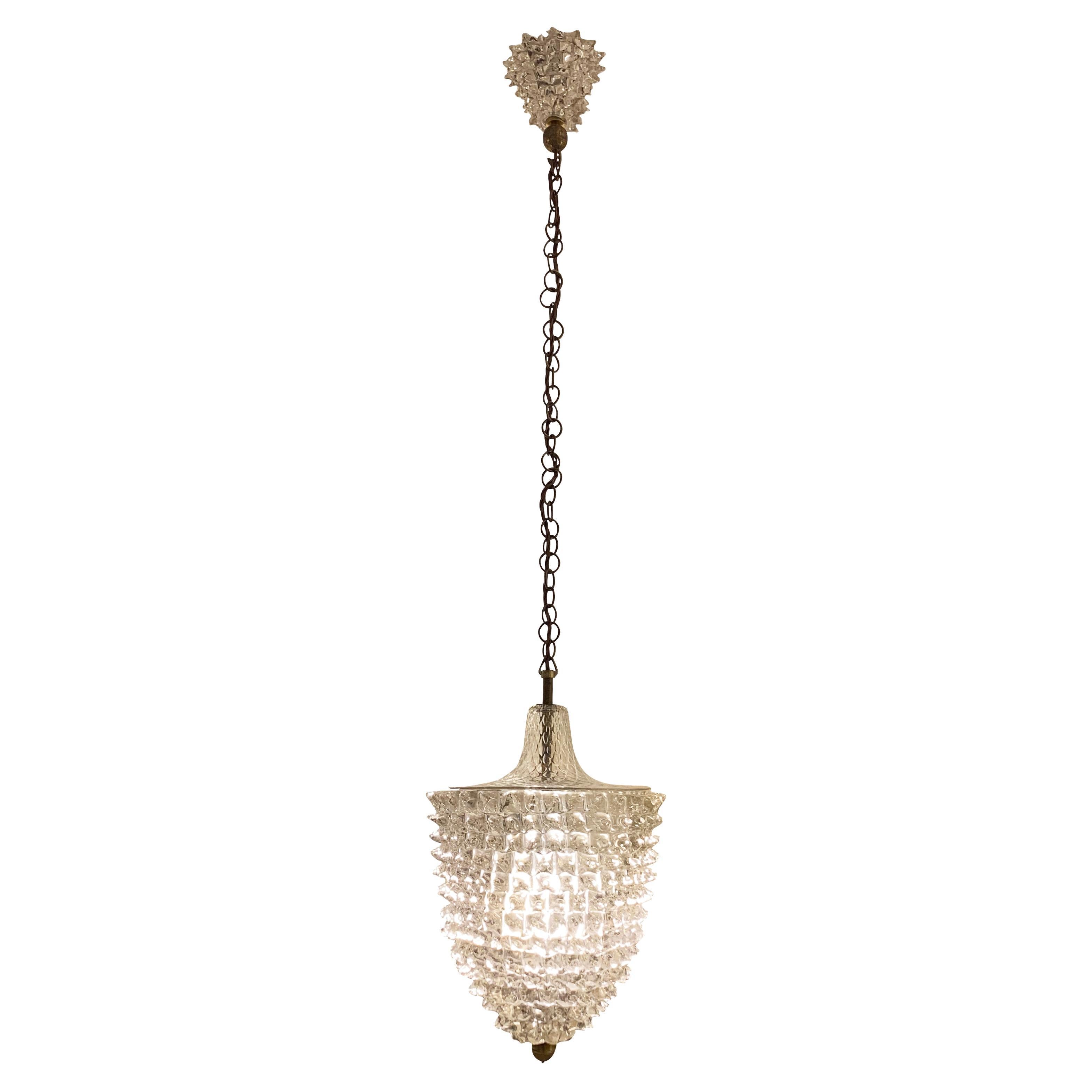 Rostrato Murano Glass Pendant By Barovier