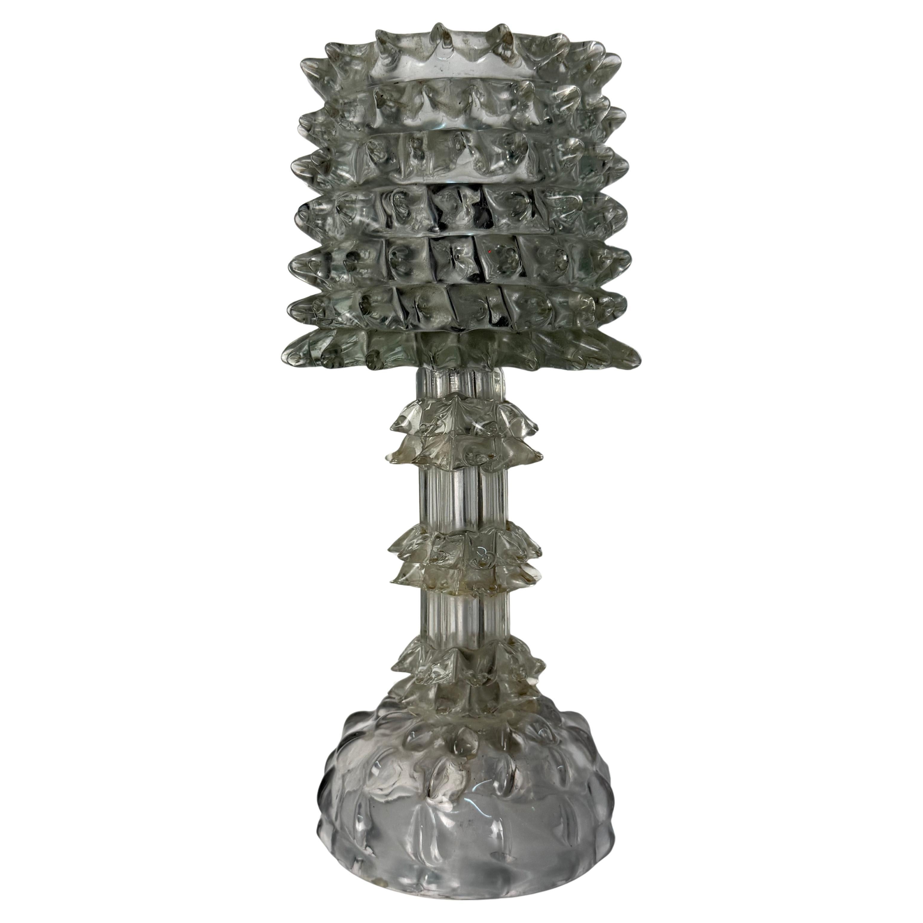 Rostrato Murano Glass Table Lamp Attributed to Barovier 
Toso 1940s For Sale