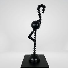 Flamingo Sculpture Black Steel Minimalist Abstract