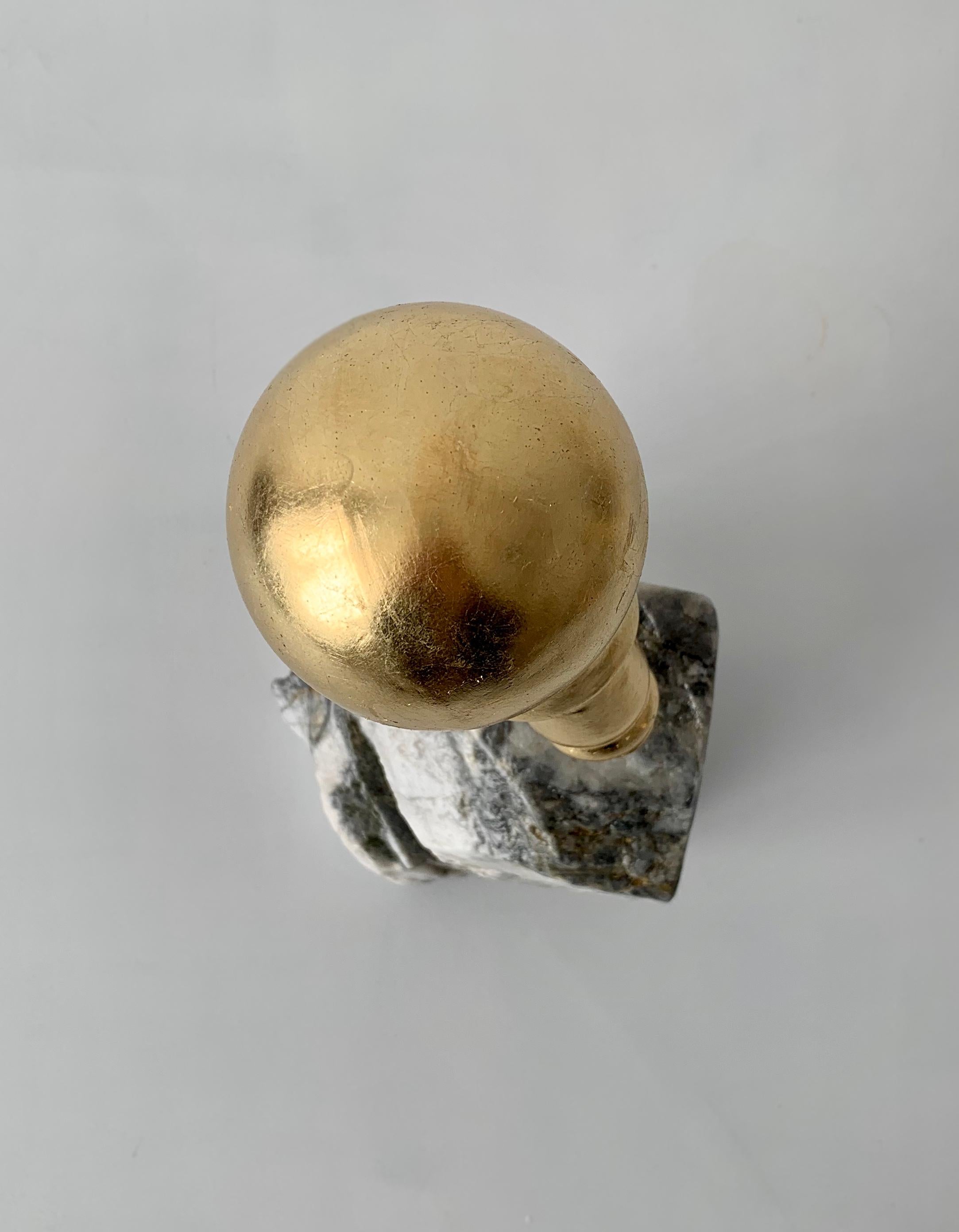 Original Sculpture IDEA (LAMP) Gold and White Steel and Marble Office 1
