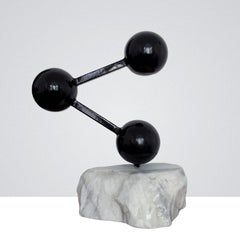 Share Symbol in black, Steel and Marble Office Sculpture