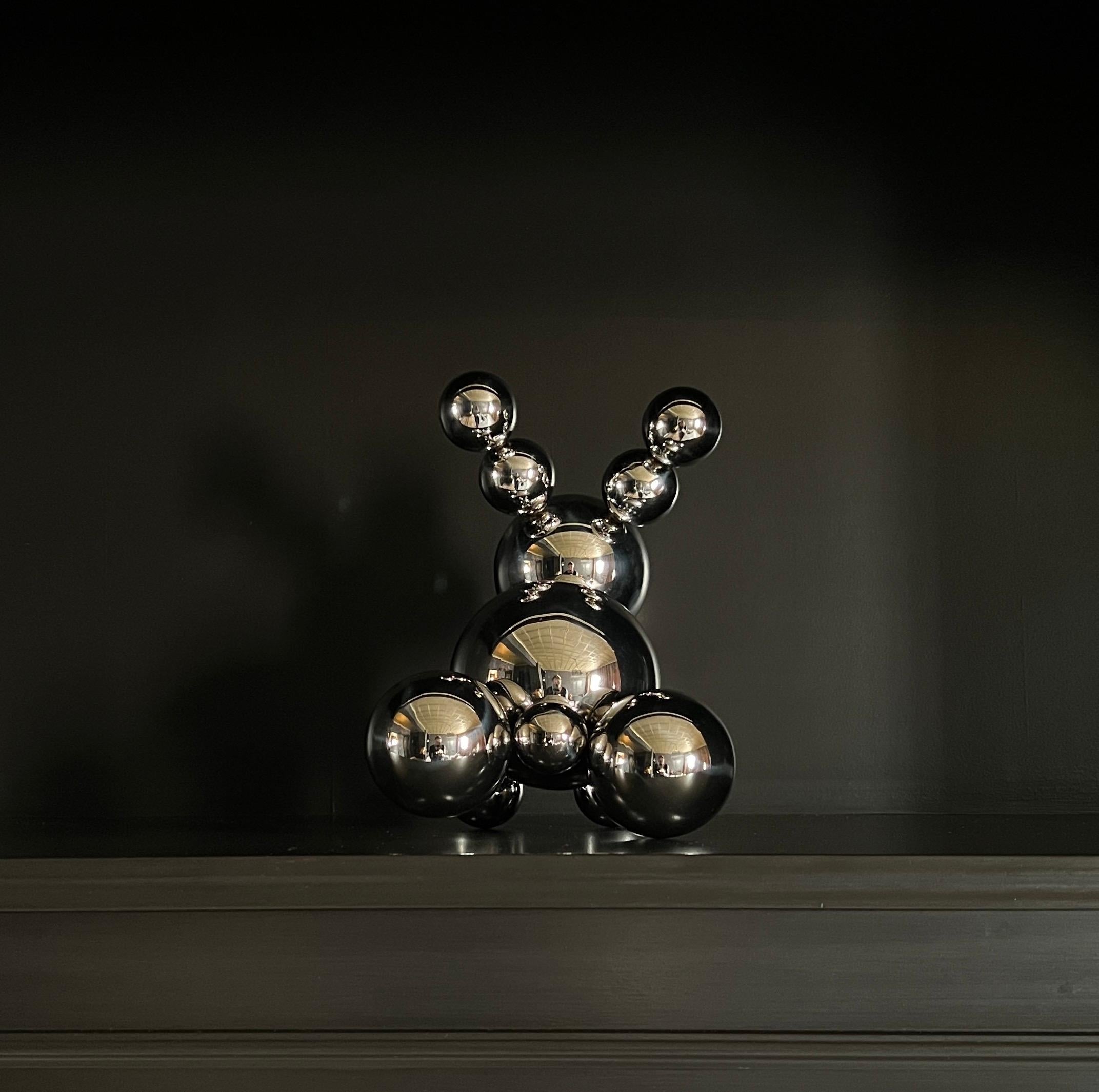 Stainless Steel Rabbit Bunny Robot 'Ears Up!' Minimalistic Art 1