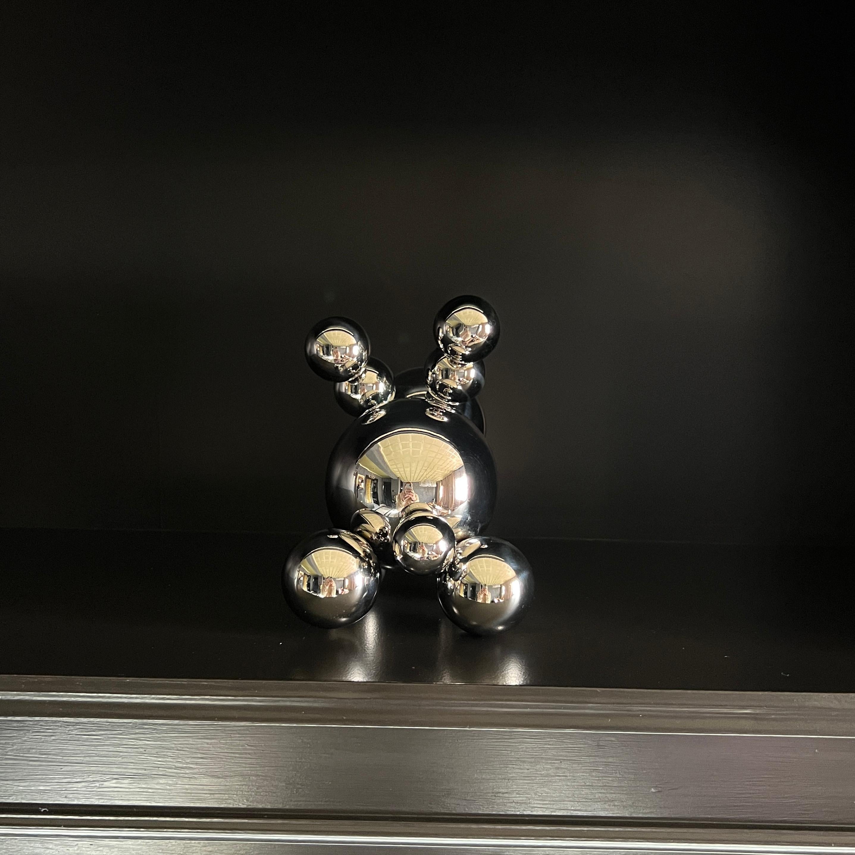 Stainless Steel Rabbit Bunny Robot 'Wait...' Minimalistic Art 3