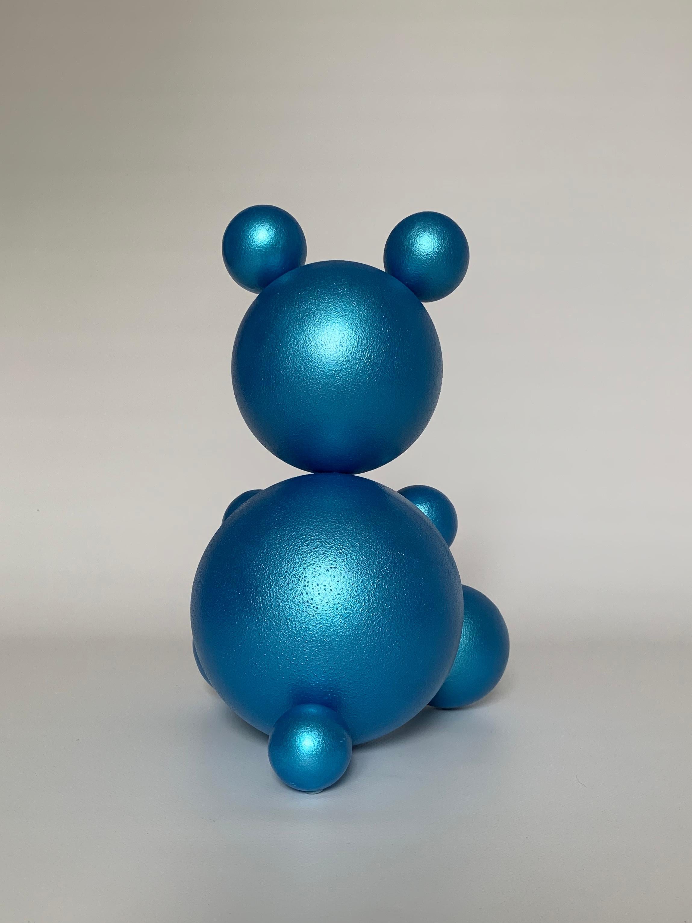 Steel BLUE BEAR Animal Abstract Sculpture - Gray Figurative Sculpture by Rostyslav Kozhman