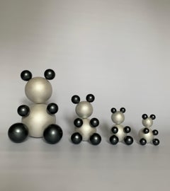 Steel PANDA FAMILY Set of 4 Bears Animal Abstract Sculpture