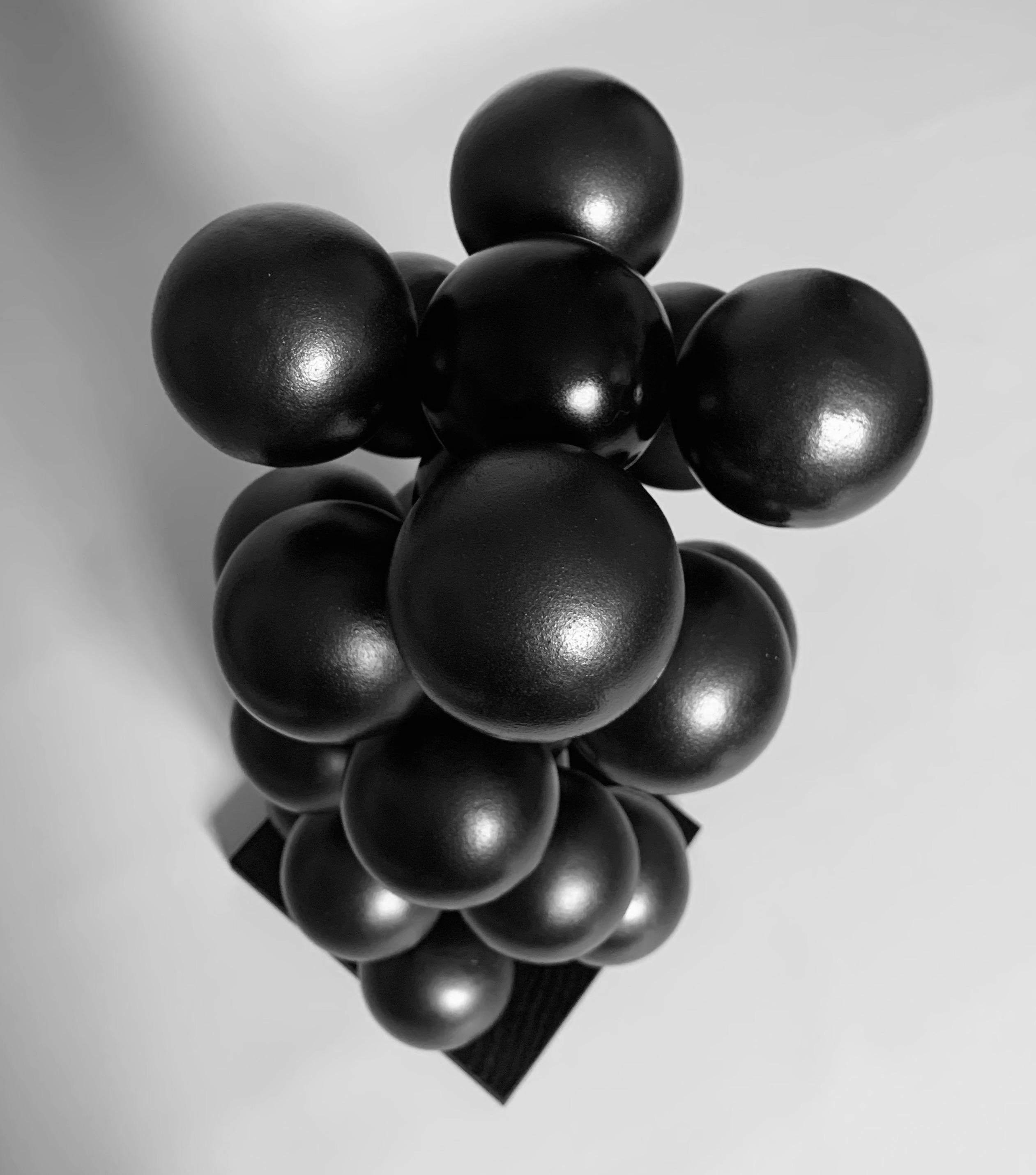 Time Tornado Steel Black Sphere Abstract Sculpture 2