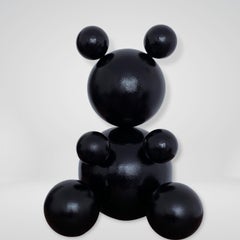 Total Black Steel Bear 2 Animal Abstract Sculpture
